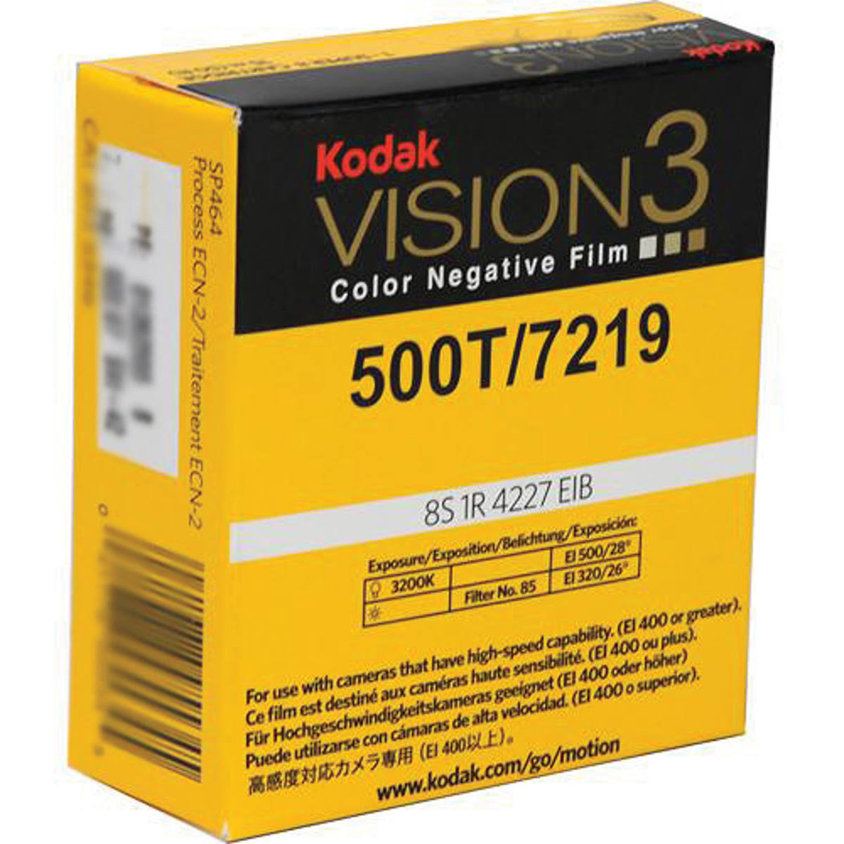 Kodak VISION3 500T Color Negative Film #7219 16mm, 400' Roll, Double Perf 1270982
