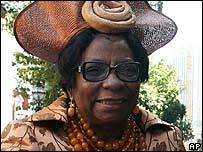 Adelaide Tambo (file photo 2006). Mrs Tambo was buried next to her husband in Tamboville Cemetery - _42557485_tambo_ap203b