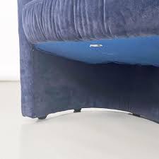 Set de Fauteuils Modernes en Velours Bleu Foncé de Pozzetto ...