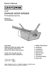 Sears craftsman garage door opener manual Sydney