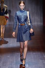 Image result for images of denim dresses on the runway