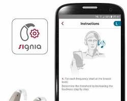 Image of Smartphone app controlling hearing aid