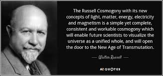 Walter Russell quote: The Russell Cosmogony with its new concepts ... via Relatably.com