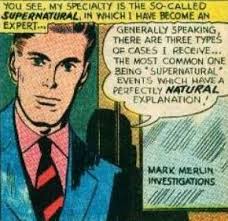 An exception was the DC title House of Secrets which between 1959 and 1965 featured a magician named Mark Merlin. Mark Merlin was a supernatural sleuth ... - mark-merlin1