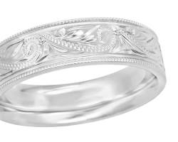 Image of Carved White Gold Ring for men