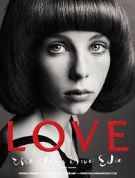 Mostly just wanted to show you the Edie Campbell x LOVE February cover because of Edie&#39;s intense and fantastic Mireille Mathieu-redux bowl cut. - Edie-Love