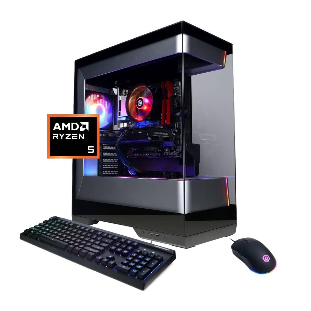 CyberPowerPC Gaming Desktop AMD Ryzen 5 5500 AMD Radeon RX 6500 XT 4GB