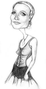Gwyneth - Black and white illustration of Gwyneth Paltrow. Pencil on paper. - 13055_z4BBkMrlUwuWrDAidBhzOL6PY