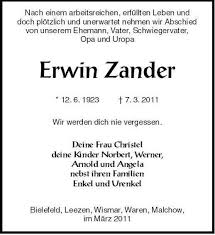 Erwin Zander-- 12. 6. 1923 7 | Nordkurier Anzeigen - 006102446801