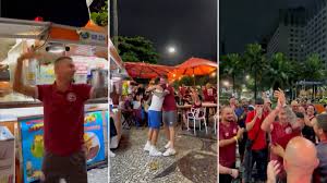 El futbolista que apareció a las 4 AM en Copacabana de sorpresa para festejar con los hinchas de Lanús tras ganar la Recopa