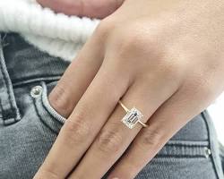Image of 2 carat diamond emerald cut ring