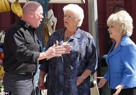 Steve McFadden as Phil Mitchell starred alongside Pam St. Clement as Pat Evans and Barbara Windsor as Peggy Mitchell for many years. &#39; - article-2202710-0A7EBDF9000005DC-136_634x444