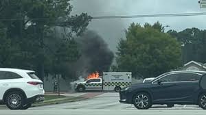 Charleston County EMS unit catches fire on US 17 near Shelmore Boulevard in Mount Pleasant — WCIV