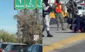 ¡Caos en cruce México-EU! Se mete a la fila y desata pelea con agente: no podían esposarlo