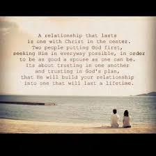 A relationship that lasts is one with Christ in the center. Two ... via Relatably.com