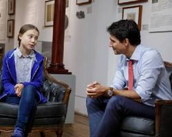 Image of Greta Thunberg meeting with world leaders