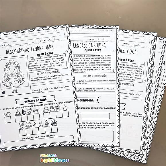 Kit de Atividades Folclóricas Lendas
