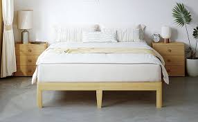 Amazon.com: Hanidre 14 Inch High Bamboo Wood Heavy Duty King Size Bed Frame with Metal Slats Support, Platform King Bed Frame No Box Spring Needed, Easy to Install, Noise Free, Sturdy :