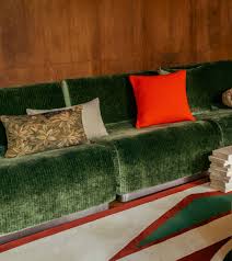 Housse de canapé modulable velours vert olive - Rotondo