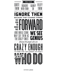 Steve Jobs Apple Quote, The Crazy Ones... Letterpress Style ... via Relatably.com