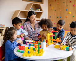 صورة group of preschool children playing together