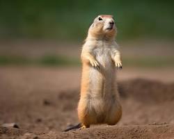 prairie dog standing on its hind legsの画像