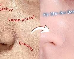 Image of dry cakey foundation on skin close up