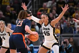 iowa women's basketball team celebrating victory