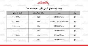 قیمت جدید انواع گوشی‌های آیفون در بازار + جدول ۳۱ مرداد ۱۴۰۵