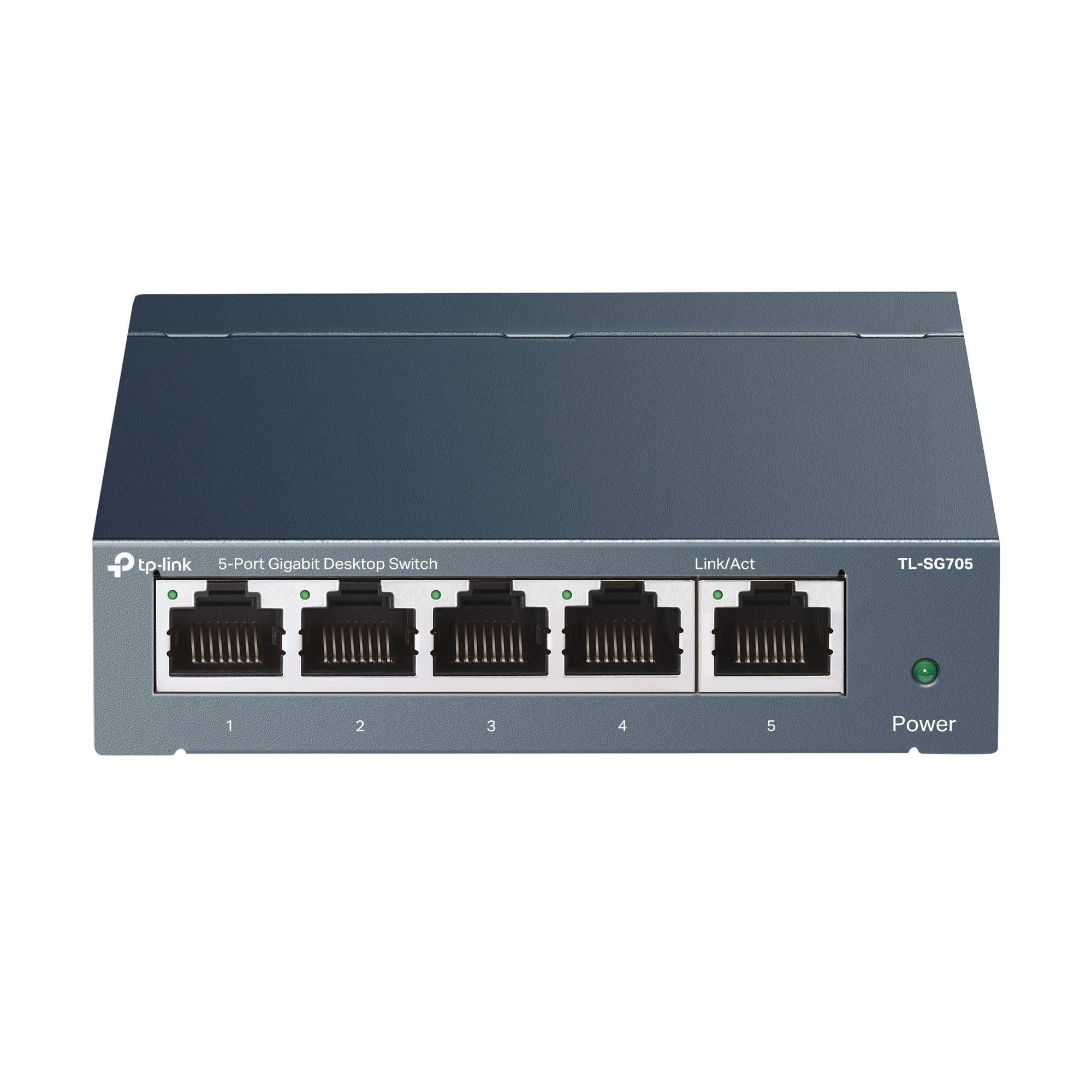 Tp-link 5-Port Gigabit Unmanaged Fan-less Switch In Durable Metal Casing. Easily Expand Your Wired Network using this Plug-and-Play