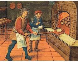 Image of Carolingian era bread baking medieval
