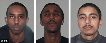 Jailed: Yusuf Jama, Mustaf Jama and Muzzaker Shah were each handed 35-year sentences for PC Beshenivsky&#39;s murder - article-1366042-0393574D0000044D-708_474x195