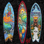 Custom Painted Surfboard Fine Art by Drew Brophy