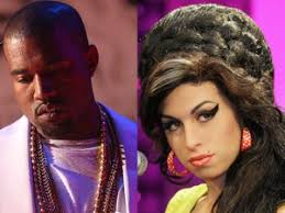 Chris Hyde / Dan Kitwood, Getty Images. Kanye West is said to be planning a tribute to Amy Winehouse by recording a remix version of her song &#39;Back To Black ... - Kanye-West-Amy-Winehouse1-300x225