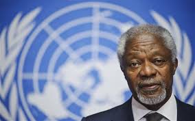 Kofi Annan claims it is too late for outside intervention in Syria. Syria&#39;s civil war cannot be resolved by outside meddling as the regime and the rebels ... - kofi_2521011b