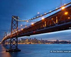 San Francisco–Oakland Bay Bridge at sunset