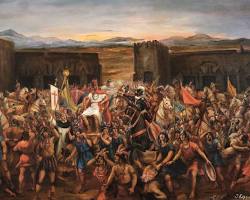 Imagen de Atahualpa capturado por Pizarro