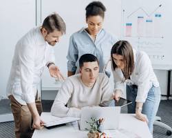 group of people working together