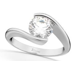 Image of 2 carat diamond tension setting ring