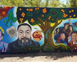 Image of mural depicting social issues