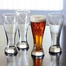 Engraved pilsner glasses