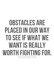 Obstacles are placed in our way to see if what we want is worth ... via Relatably.com