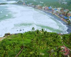 Image of Kovalam beach in rain