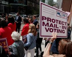 Democratic states sue to block postal service from carrying out Trump’s mail-in voting order – US politics live