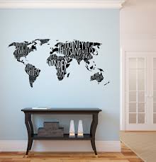 World Map with Travel Quotes Wall Decal via Relatably.com