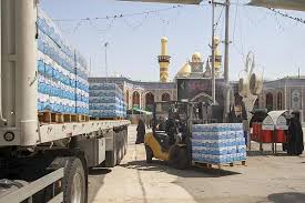 تدارکات گسترده در کربلا؛ تأمین ۱۰ هزار کارتن آب و خدمات یخ‌سازی برای تشییع پیکر شهید امام خامنه‌ای