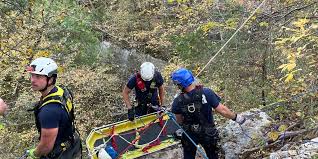 Crews rescue person from cave after falling approximately 80 feet