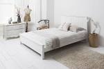 Double bed white wood