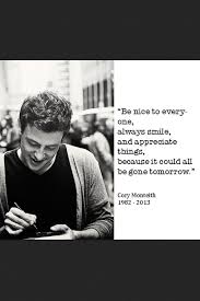 Amazing 11 influential quotes by cory monteith photograph German via Relatably.com