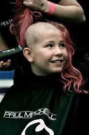 Nine-year old Alexa Bereziuk shaved her head alongside her uncle. Photo by Angelique Rodrigues - massacure21